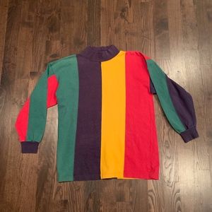 Vintage 90s Colorblock Mock Turtleneck